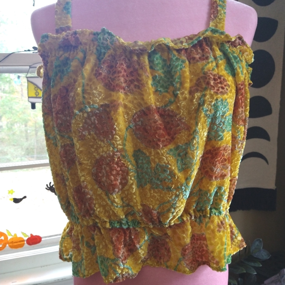 Anthropologie textured cropped top